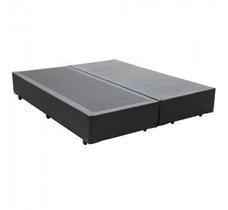 Base Box Casal Bipartido Cinza Sintético 138x188