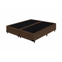 Base Box Casal Bipartido Crisle Suede Marrom 28x069x188