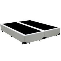 Base Box Casal Bipartido Extremo Reforçado Homequeen Sintético Branco 40x138x188
