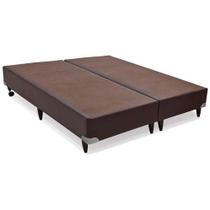 Base Box Casal Bipartido Marrom - 138x188x40