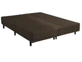 Base Box Casal Bipartido Marrom Suede 30x138x188