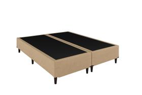 Base Box Casal Bipartido Suede Bege - 138x188x40 Base Box Casal Bipartido Suede Bege - 138x188x40