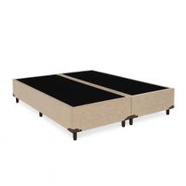 Base Box Casal Bipartido Suede Bege - 138x188x40 Base Box Casal Bipartido Suede Bege - 138x188x40
