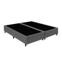 Base Box Casal Bipartido Suede Cinza - 138x188x40 Base Box Casal Bipartido Suede Cinza - 138x188x40