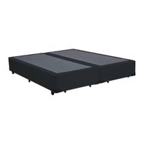 Base Box Casal Bipartido Suede Preto - 39x138x188:Preto