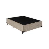 Base Box Casal Blindado Extremo Reforçado HomeQueen Suede Bege 40x138x188