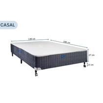 Base Box Casal Castor Silver Star Cinza 138x188x40 Reforçada Alto Padrão de Qualidade