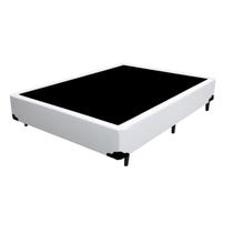 Base Box Casal de Madeira Resistente Branco Base Box Casal de Madeira Resistente Branco