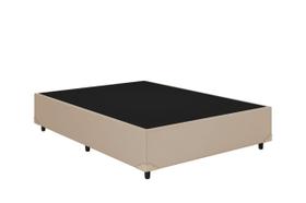 Base Box Casal material sintético Bege 138x188 Blindado