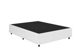 Base Box Casal material sintético Branco 138x188 Blindado