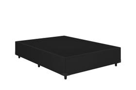 Base Box Casal material sintético Preto 138x188 Blindado