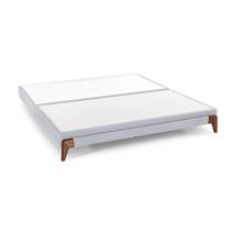 Base Box Casal Normal Linho 138CMX15CMX188CM Cairo Herval Cinza Claro