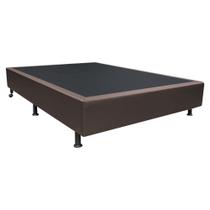 Base Box Casal Sintético Marrom 38x138x188