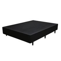 Base Box Casal Sintético Preta - 42x138x188