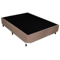 Base Box Casal Suede Bege 138 X 188 X 40