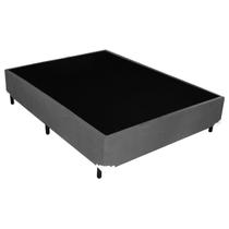 Base Box Casal Suede Cinza 138 X 188 X 40 - Bueno Sono Cama & Colchão