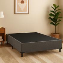 Base Box Casal Suede Cinza 40x138x188 Base Box Casal Suede Cinza 40x138x188