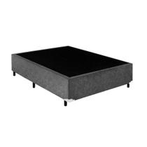 Base Box Casal Suede Cinza - 42x138x188:Cinza