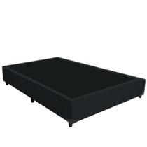 Base Box Casal Suede Preto 38x138x188