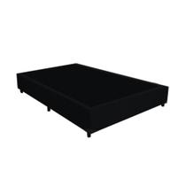 Base Box Casal Suede Preto 40x138x188 Ducci