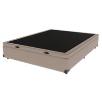 Base Box com Baú Bege Viúvo 128cm de Madeira KazaMix