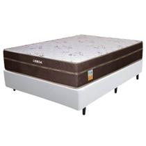 Base Box com Colchão Lisboa Casal Molas Ensacadas Ecotec 56x188x138 Cor Branco