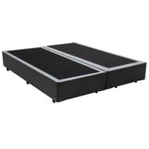 Base Box King Bipartido Belos Sonhos Sintético Bege 40x193x203