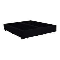 Base Box King Bipartido Belos Sonhos Suede Preto 40x193x203 Base Box King Bipartido Belos Sonhos Suede Preto 40x193x203