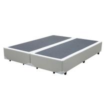 Base Box King Bipartido Branco Sintético 198x203
