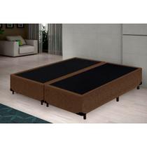 Base Box King Bipartido Khouse Suede Marrom 40x192x203 Base Box King Bipartido Khouse Suede Marrom 40x192x203