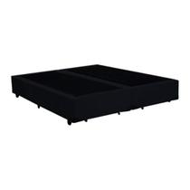 Base Box King Bipartido Khouse Suede Preto 40x192x203 Base Box King Bipartido Khouse Suede Preto 40x192x203
