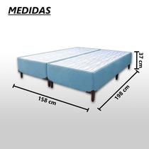 Base Box King Bipartido Padrão Suede Liso (1,93 x 2,03 m) Com 37 cm de altura Para Colchão