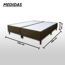 Base Box King Bipartido Padrão Suede Liso (1,93 x 2,03 m) Com 37 cm de altura Para Colchão