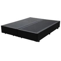 Base Box King Bipartido Preto Sintético 198x203