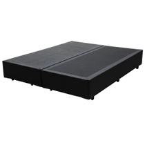 Base Box King Bipartido Sintético Preta - 42x198x203:Preto