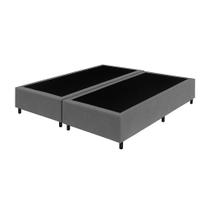 Base Box King Bipartido Suede Cinza - 193x203x27 Base Box King Bipartido Suede Cinza - 193x203x27