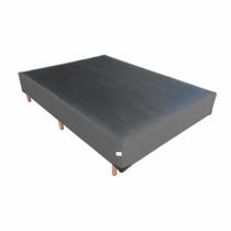 Base Box Para Cama Casal 1,38 M Slim Suede Cinza