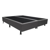 Base Box para Cama Casal King 192x203cm Bipartido Liz S05 Sintético Cinza - Mpozenato