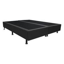 Base Box para Cama Casal Queen 158x198cm Bipartido Liz S05 Sintético Preto - Mpozenato