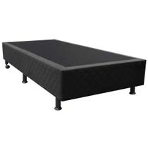 Base Box para Cama Solteiro 88x188cm Liz S05 Suede Bordado Preto - Mpozenato