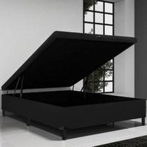 Base Box Para Colchão Casal Com Baú Itaflex 1,38x1,88x0,45 Preto