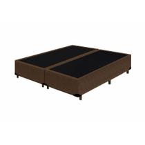 Base Box Queen Bipartido A colchões Suede Marrom 40x158x198