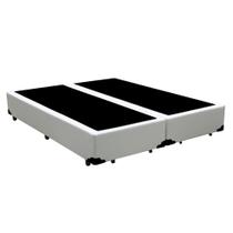 Base Box Queen Bipartido AColchões Sintético Branco 40x158x198