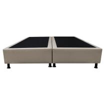 Base Box Queen Bipartido Bege Sintético 38x158x198