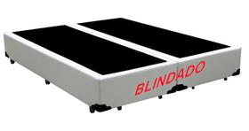 Base Box Queen Bipartido Blindado Sintético Branco