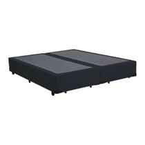 Base Box Queen Bipartido Blindado Suede Preto Base Box Queen Bipartido Blindado Suede Preto