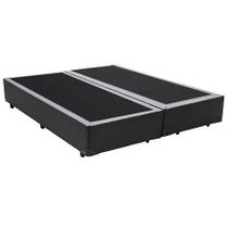 Base Box Queen Bipartido Cinza Sintético 158x198