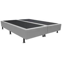 Base Box Queen Bipartido Cinza Suede 38x158x198 Base Box Queen Bipartido Cinza Suede 38x158x198