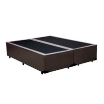 Base Box Queen Bipartido HomeQueen Sintético Marrom 40x158x198