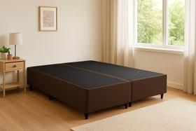 Base Box Queen Bipartido Marrom - 158x198x40